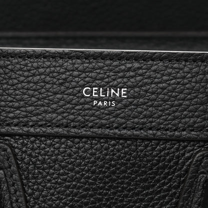 Celine Drummed Calfskin Nano Luggage Black 6 of 9