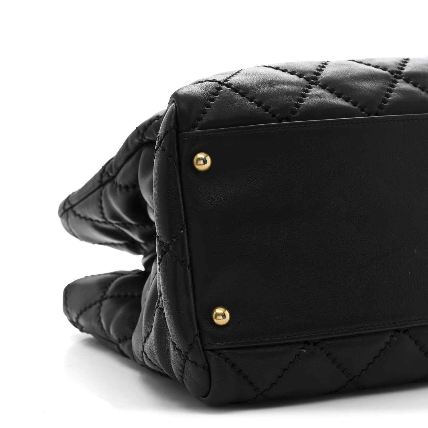 Chanel Calfskin Quilted Large Retro Chain Shopping Tote  Black 9 of 12