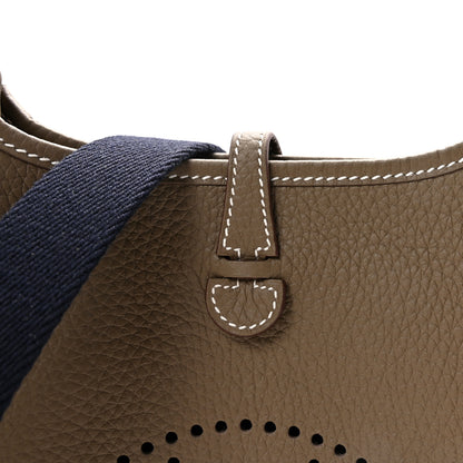 Hermes Taurillon Clemence Amazone Evelyne TPM Etoupe Bleu Indigo 7 of 10