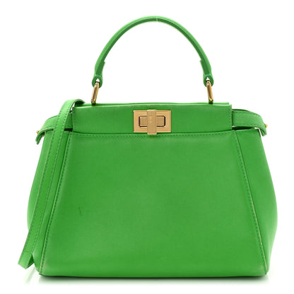 Fendi Nappa Mini Peekaboo Iconic Satchel Tomatillo 1 of 14