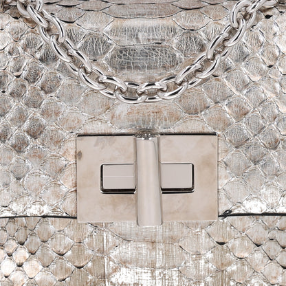 Tom Ford Metallic Snakeskin Natalia Shoulder Bag Silver 6 of 8