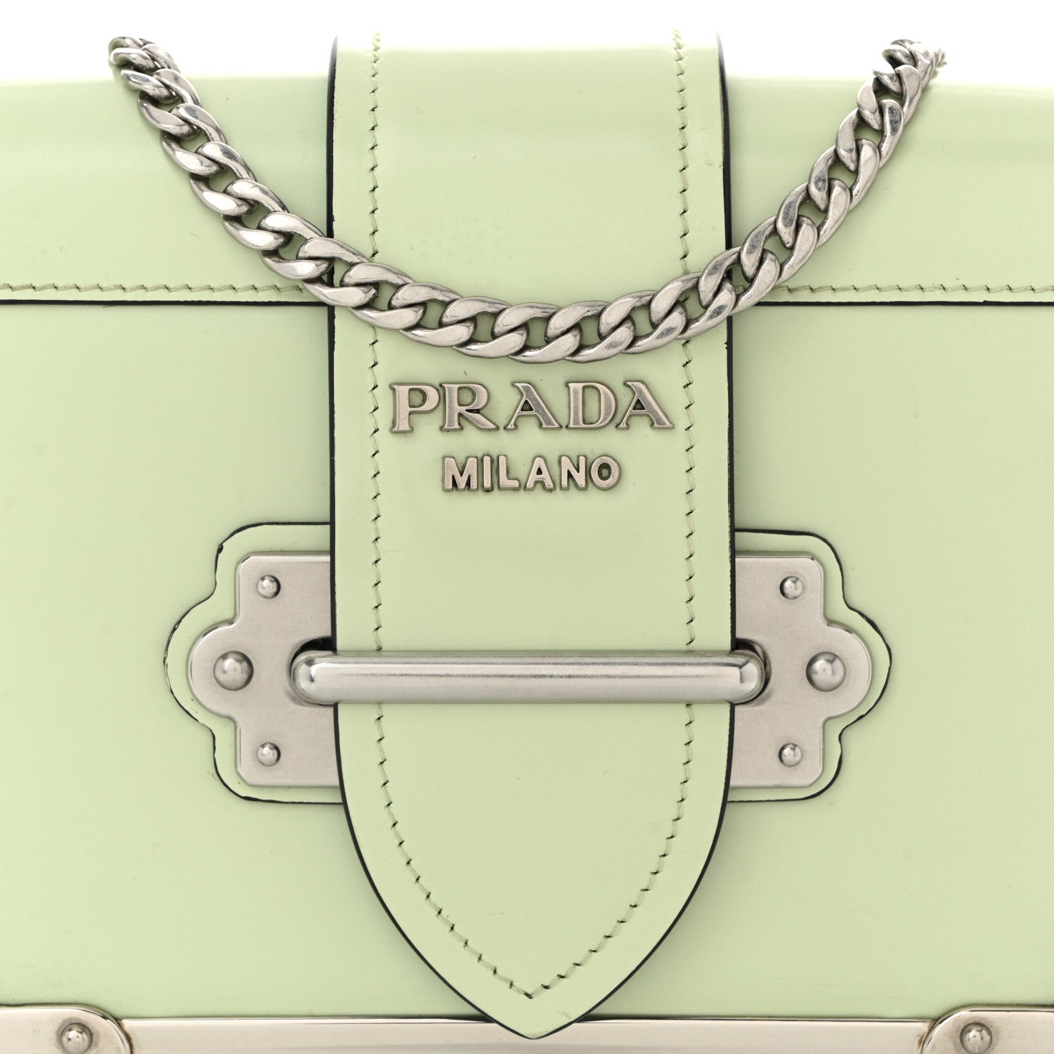 Prada Spazzolato Soft Calfskin Cahier Bag Acqua 6 of 8