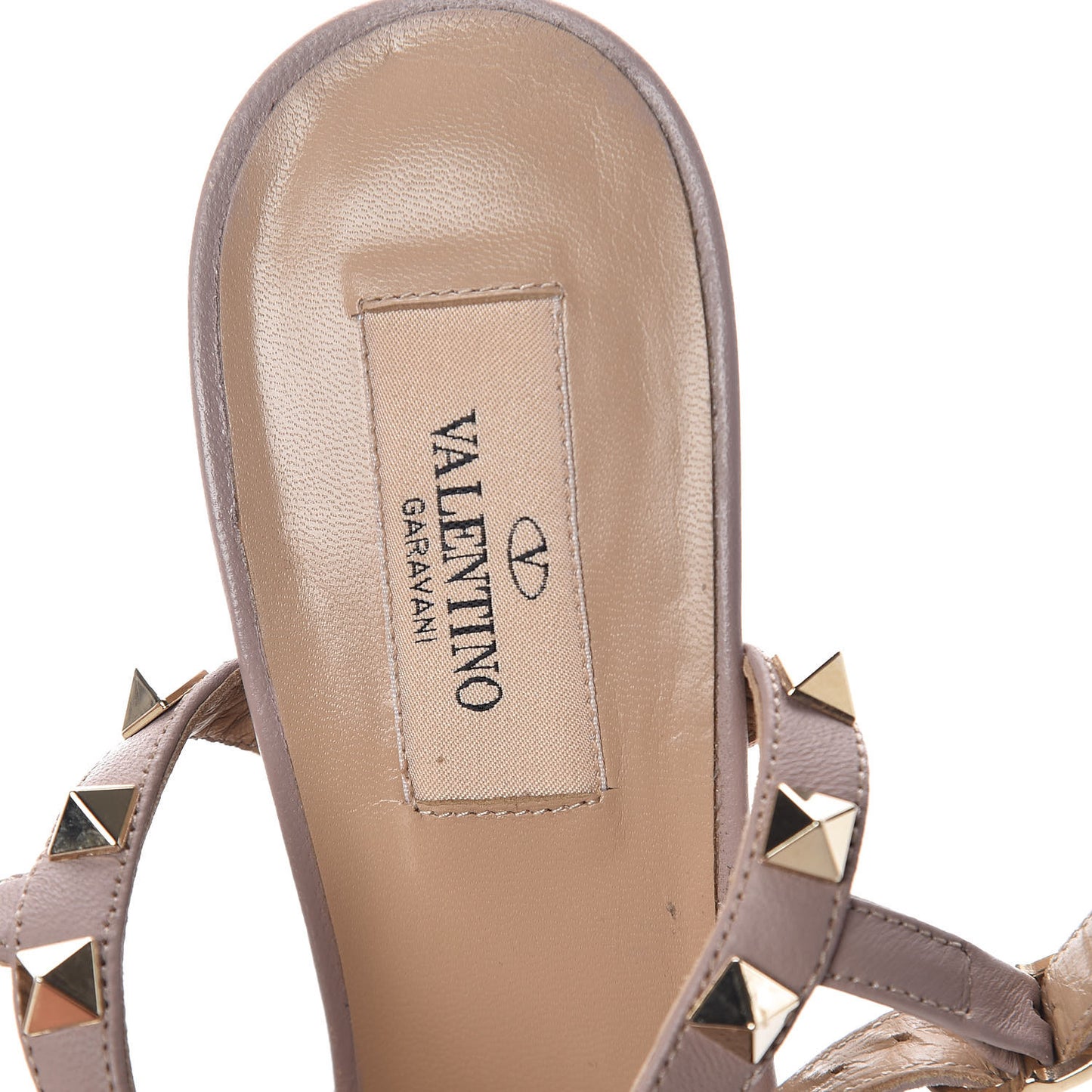 Nappa Rockstud Ankle Strap 65mm Pumps 39 Naples Yellow Poudre