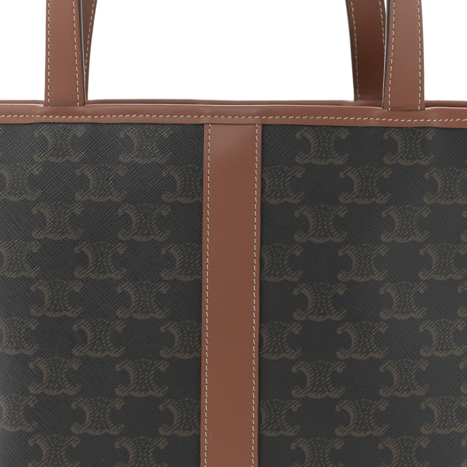 Celine Triomphe Canvas Calfskin Small Cabas Bag Tan 8 of 11