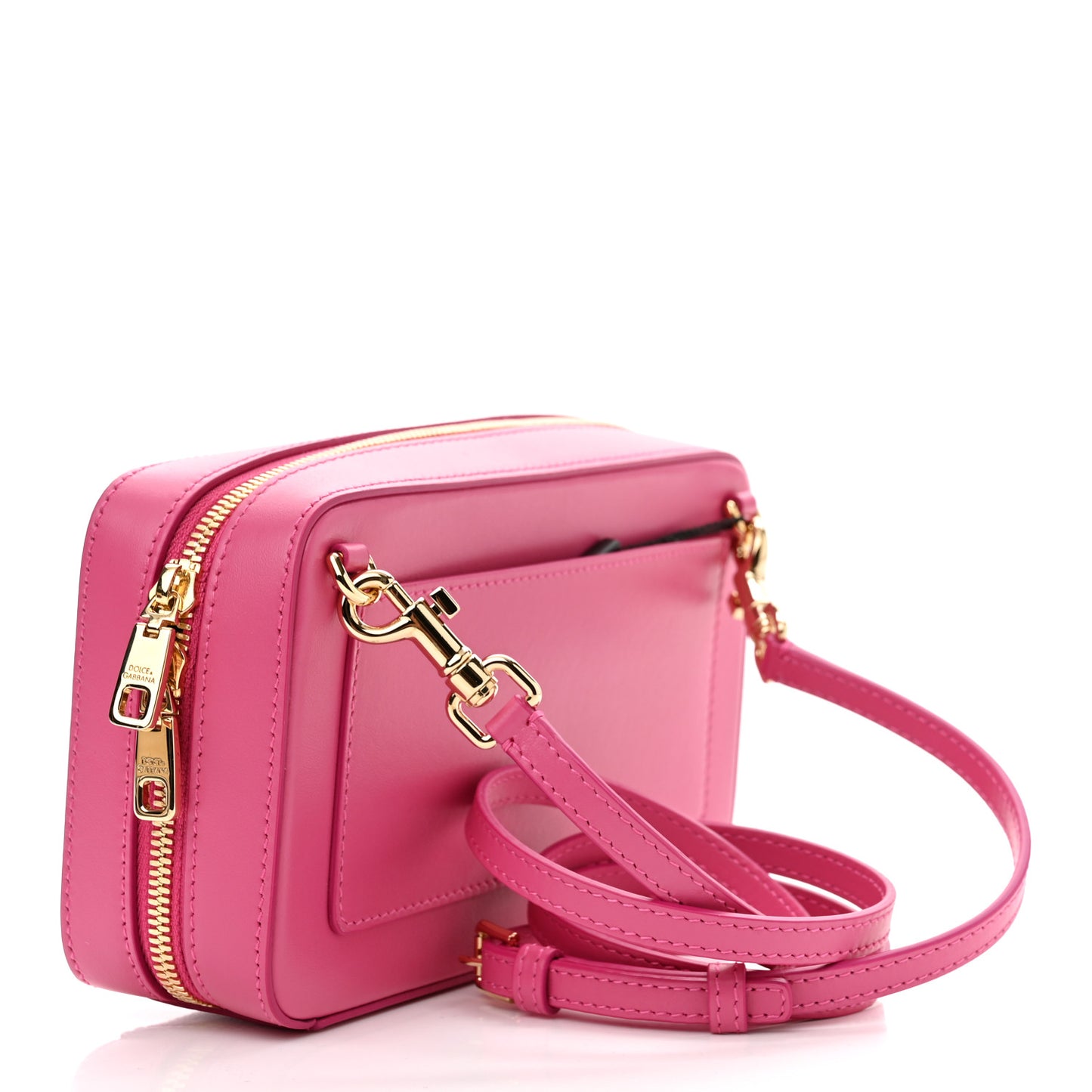 Calfskin DG Logo Zip Clutch Bag Glicine