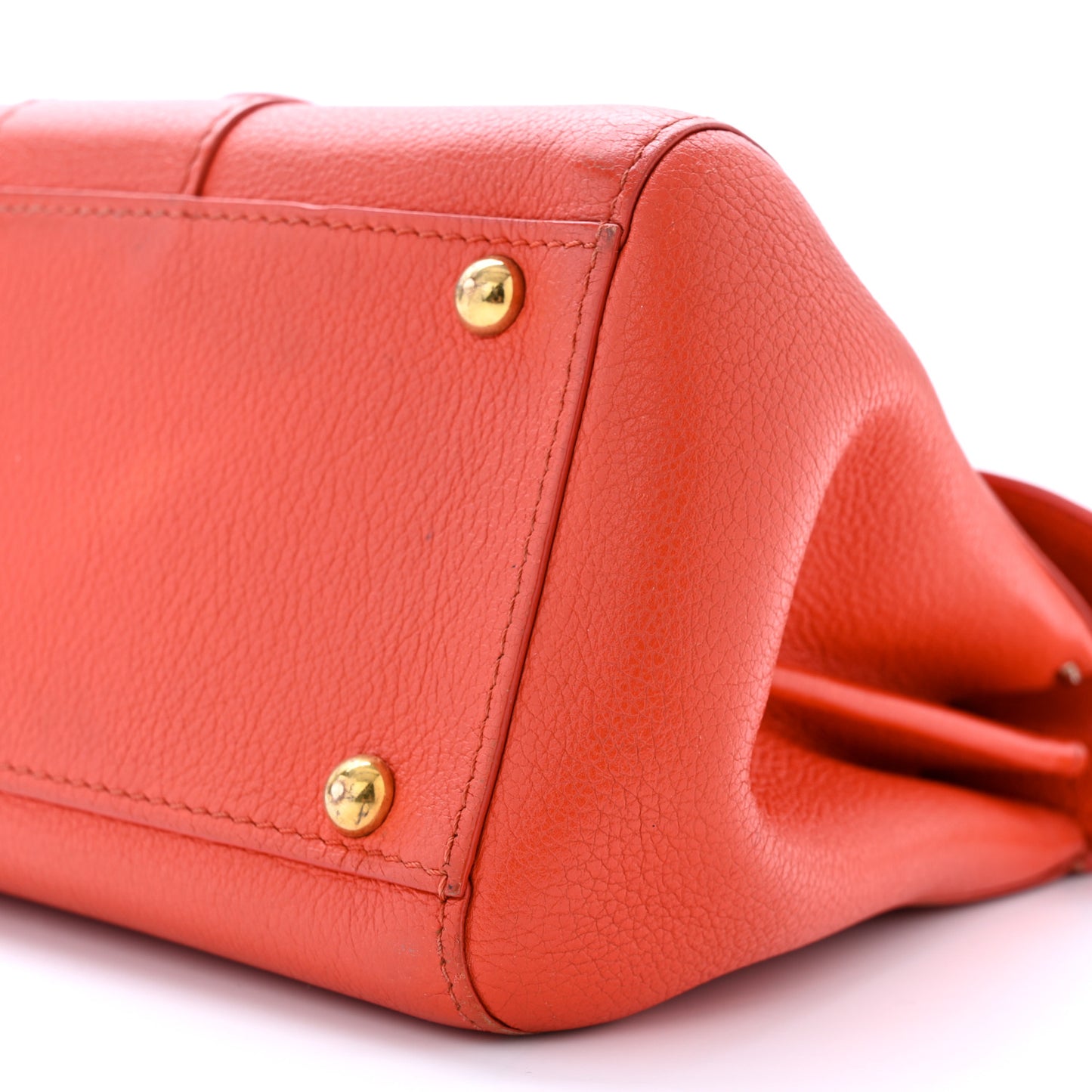 Grained Calfskin Mini Brillant Satchel Red