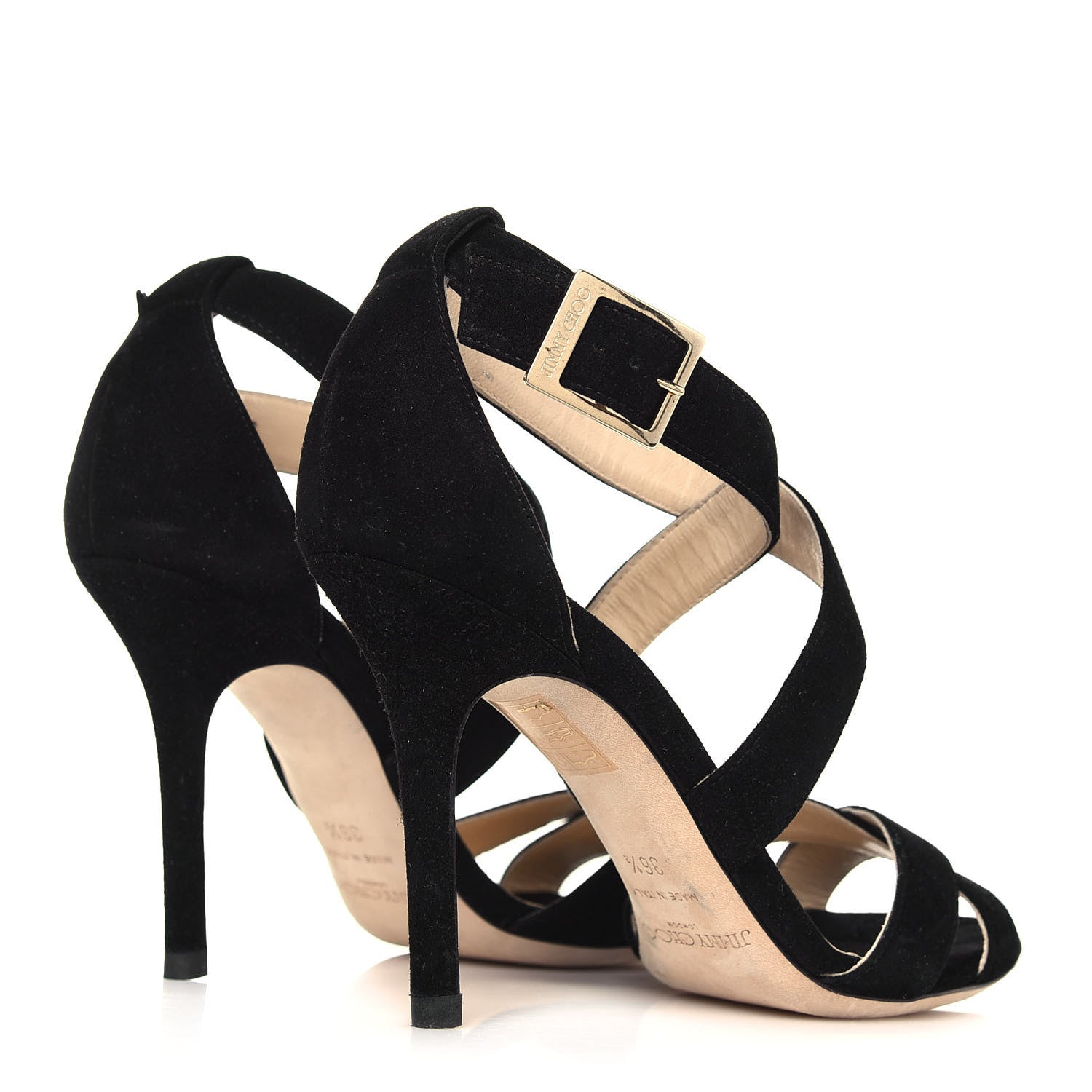Jimmy Choo Suede Lottie Sandals 36.5 Black 4 of 8
