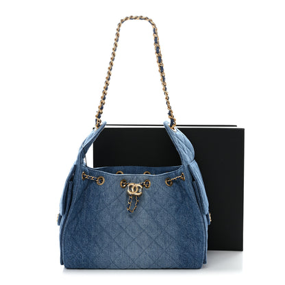 Chanel Washed Denim Quilted Small Chanel 25 Handbag Blue 11 of 11