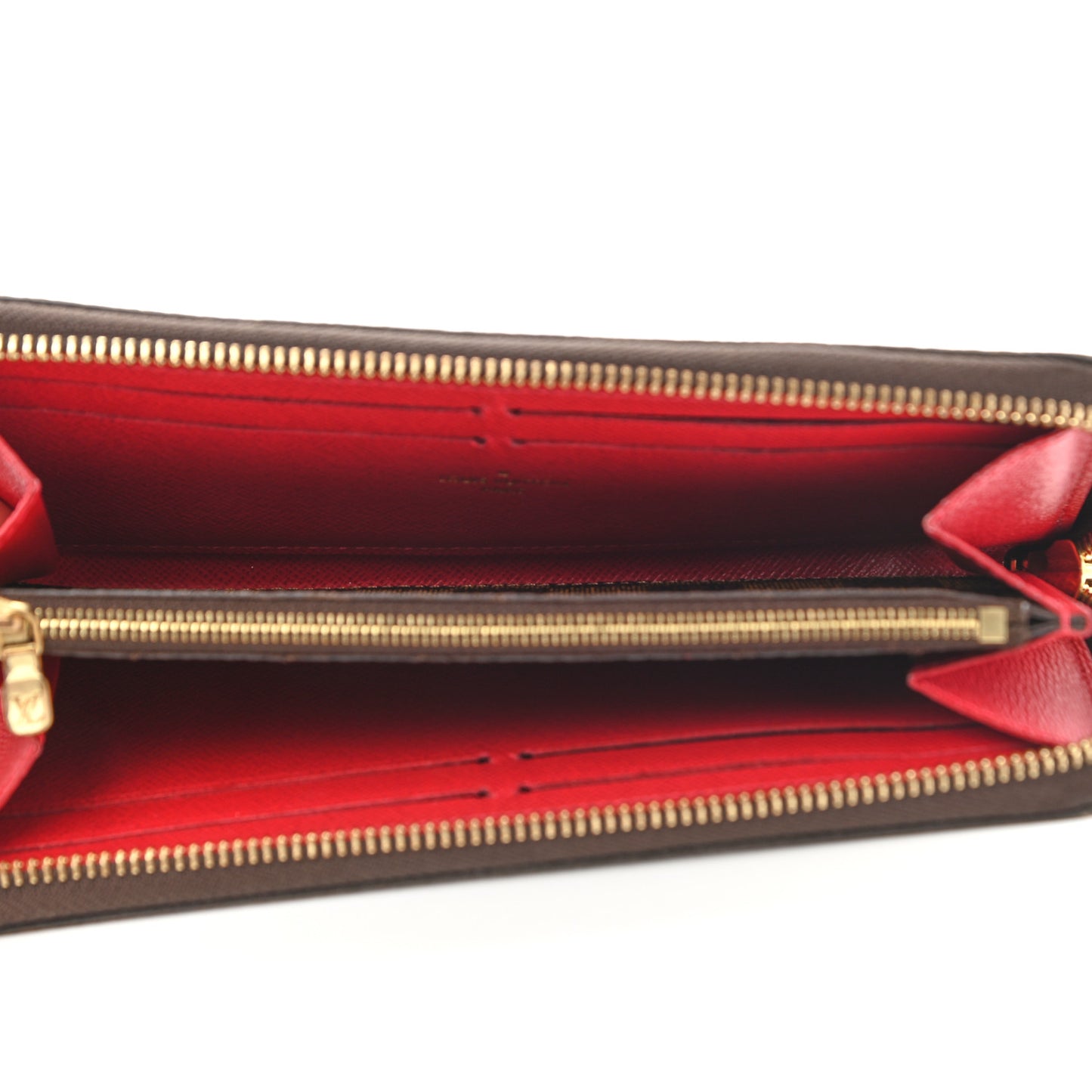 Damier Ebene Clemence Wallet Cherry
