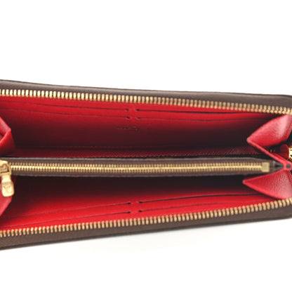 Louis Vuitton Damier Ebene Clemence Wallet Cherry 5 of 7