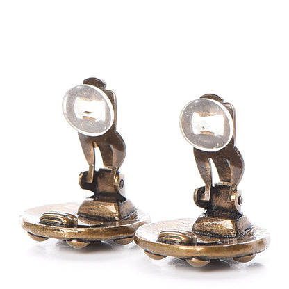 Chanel CC Round Clip On Earrings Bronze 4 of 5