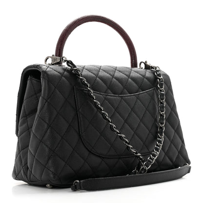 Chanel Caviar Lizard Quilted Small Coco Handle Flap Black 2 of 8