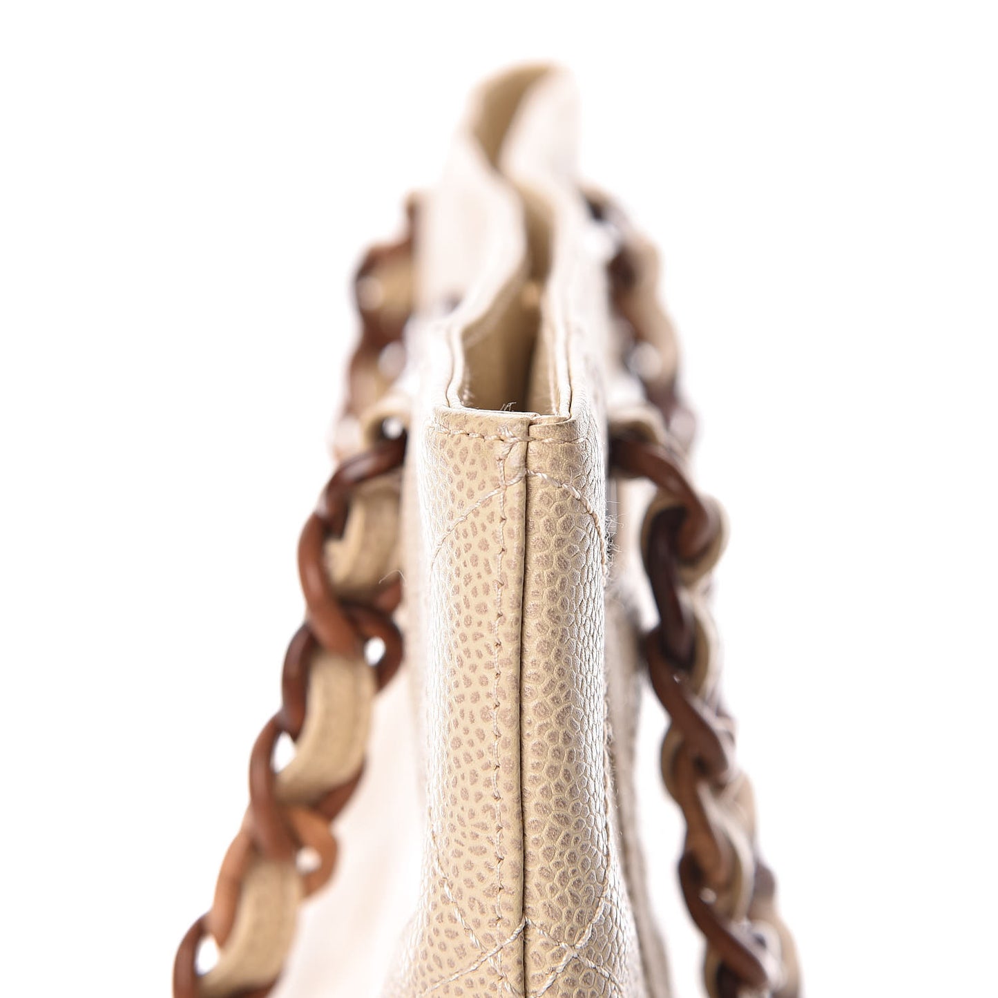 Caviar Quilted Bekko Shopper Tote Beige