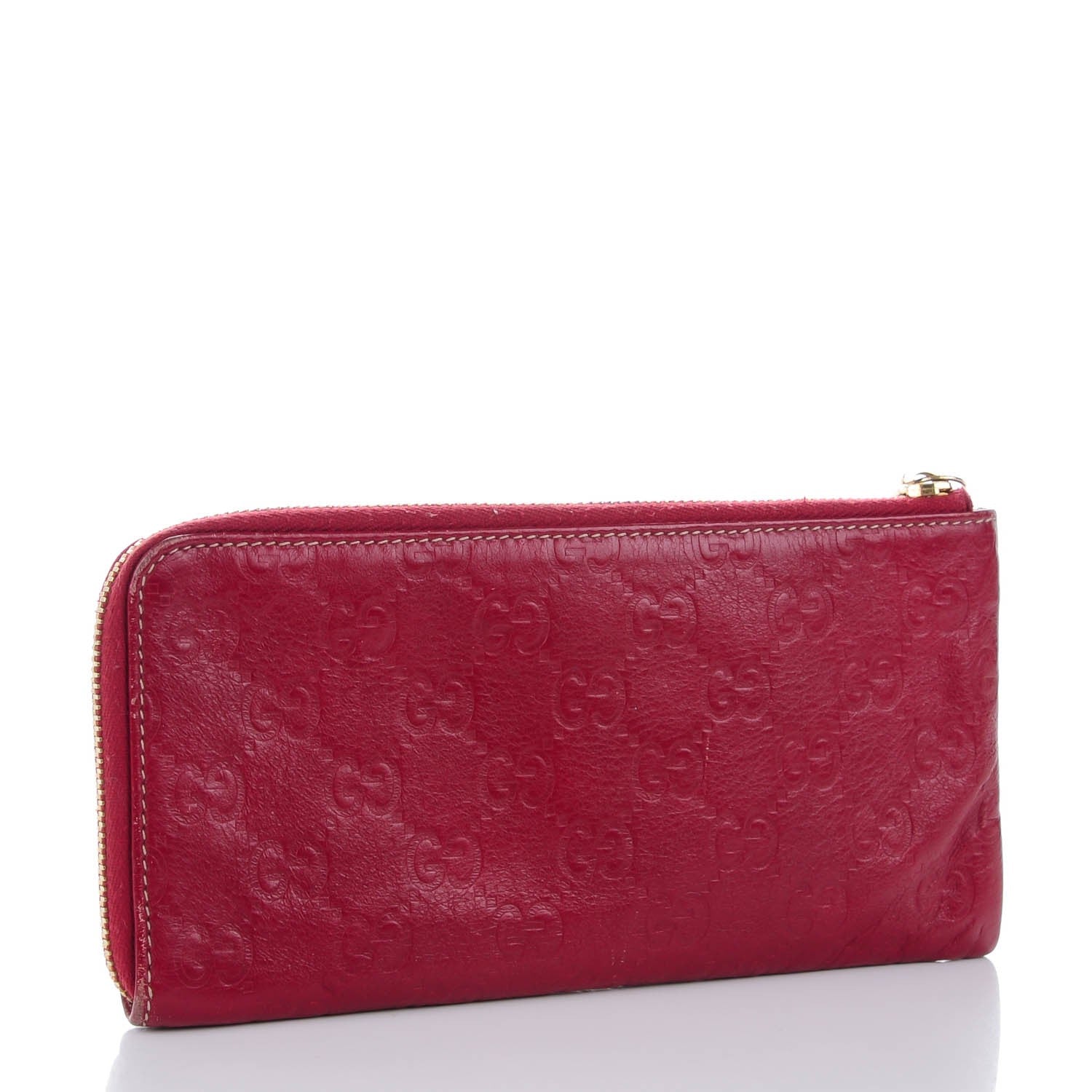 Gucci Guccissima Web Zip Around Wallet Red 3 of 8