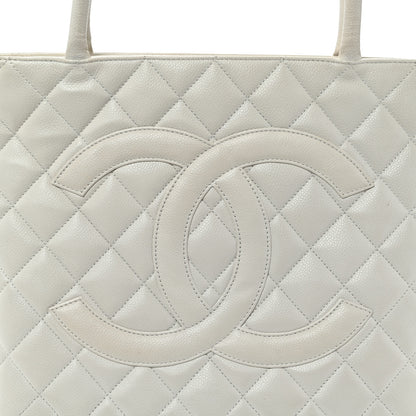 Chanel Caviar Quilted Medallion Tote White 8 of 12