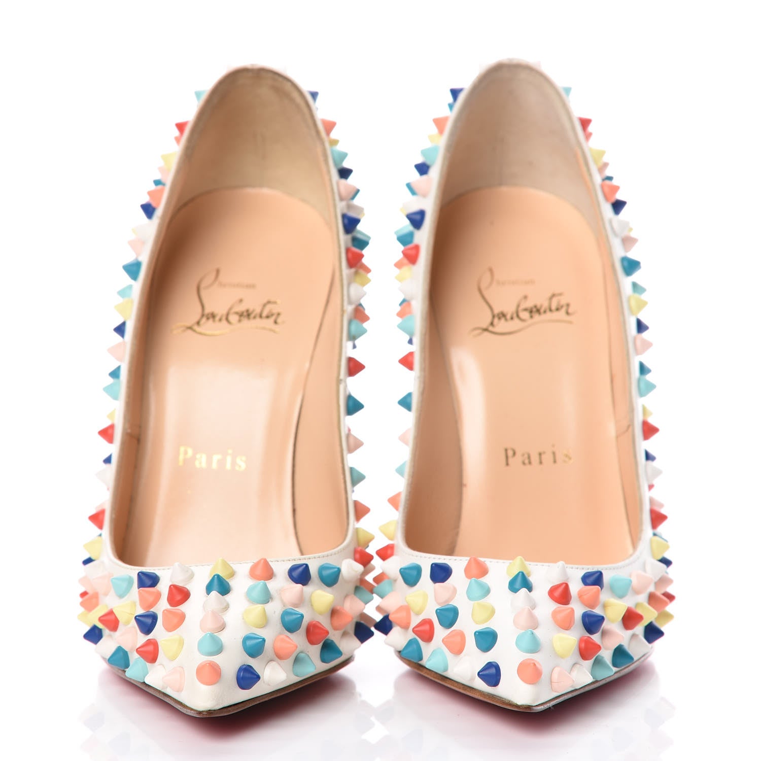 Christian Louboutin Gomme Pigalle Spikes 120 Pumps 35 White Multicolor 2 of 7
