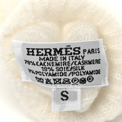 Hermes Cashmere Silk Knit Diva Gloves And Mitten Set Ecru 5 of 5