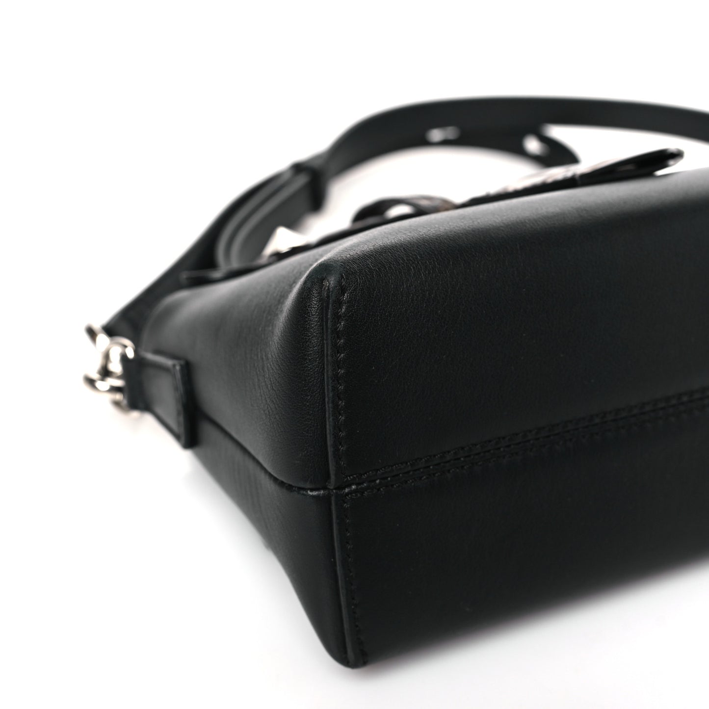 Vitello Dolce Bi-Color FF 1974 Embossed Mini By The Way Boston Bag Black Maya