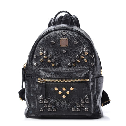 MCM Visetos Studded Small Stark M Backpack Black 1 of 9