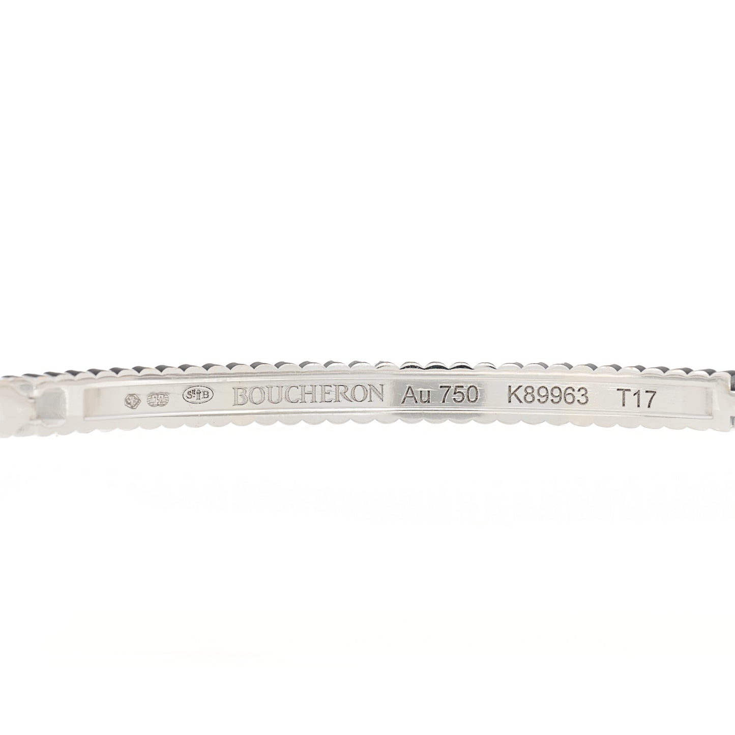 18K White Gold Quatre Grosgrain Bangle Bracelet