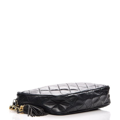 Chanel Lambskin Quilted CC Tassel Camera Case Black 4 of 13