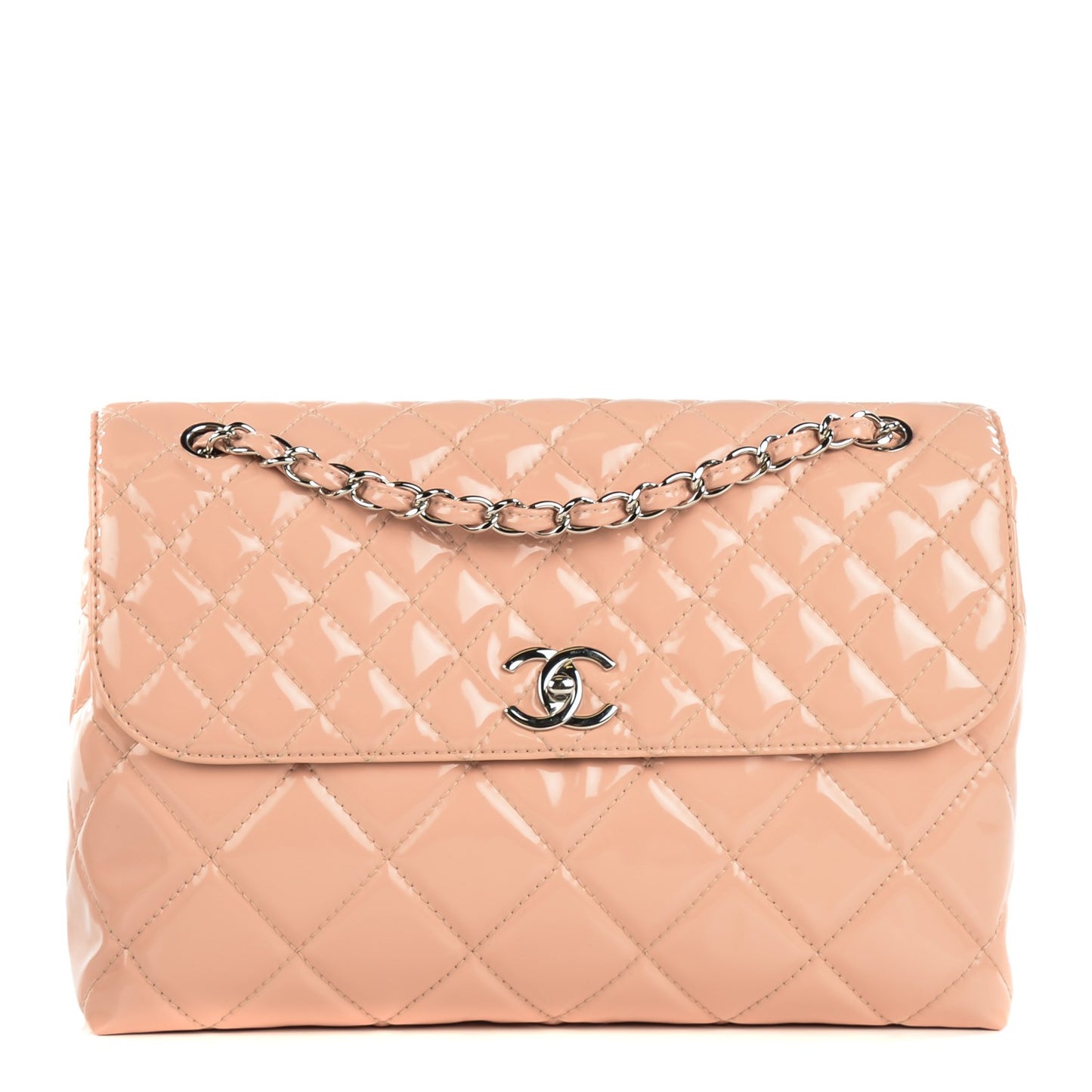 Vinyl Quilted In The Business Flap Bag Pink