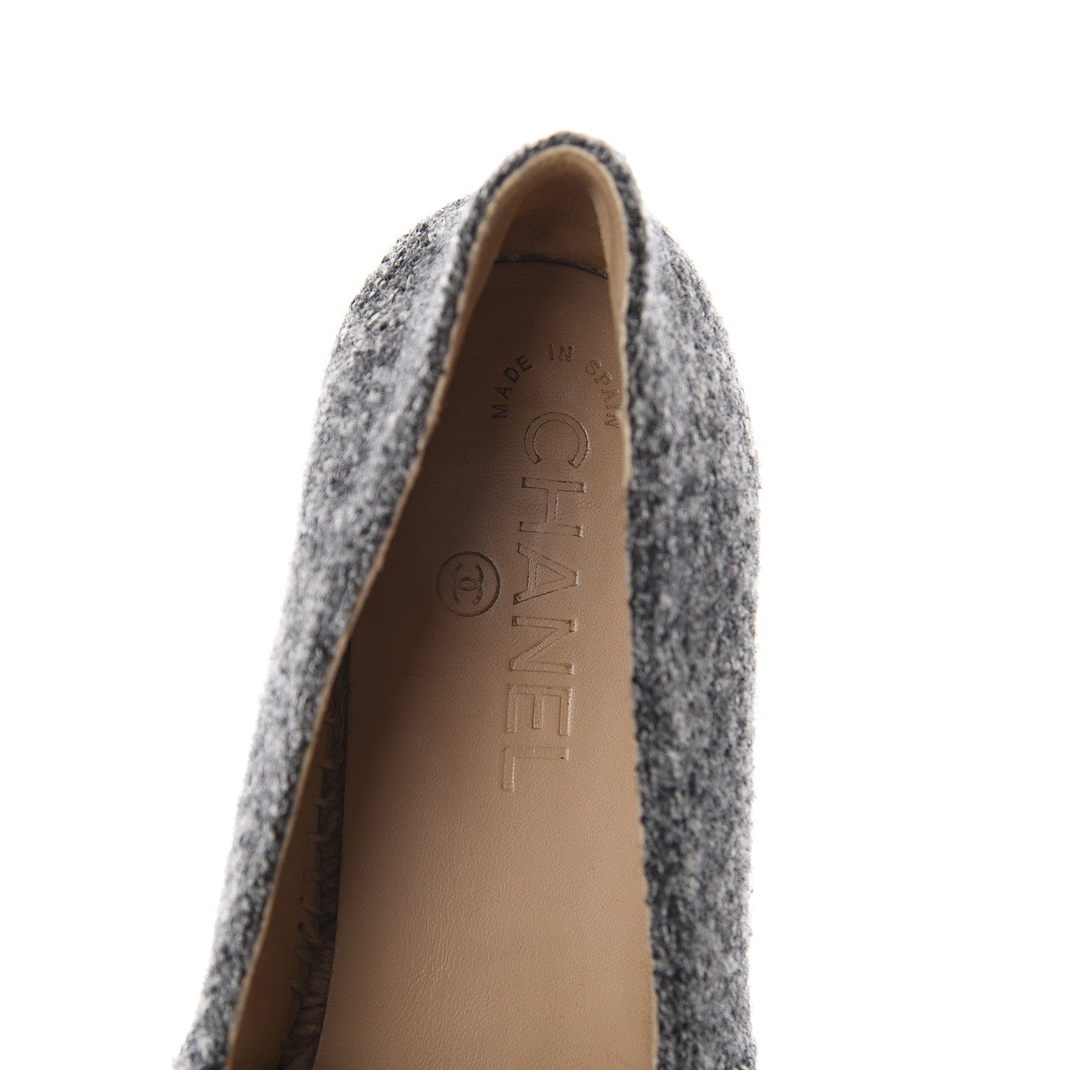 Chanel Tweed Velvet CC Espadrilles 40 Grey Black 6 of 7