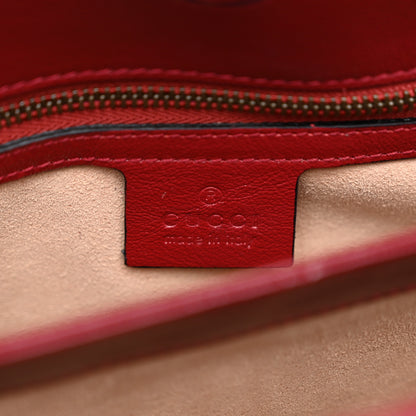 Gucci Azalea Calfskin Matelasse Diagonal Medium Torchon GG Marmont Slim Shoulder Bag Black Red 7 of 11