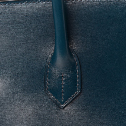Hermes Box Guilloche Birkin 35 Bleu De Prusse 10 of 36