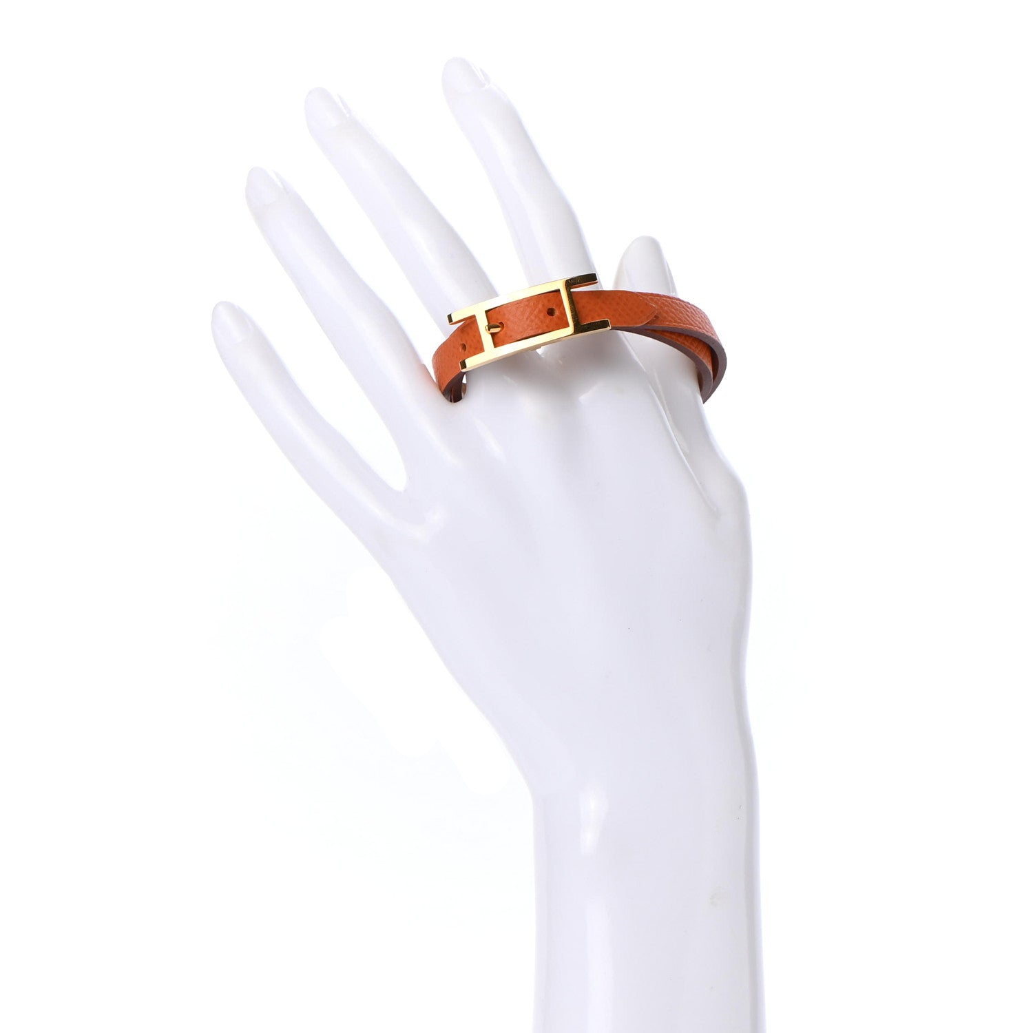 Hermes Epsom Behapi Double Tour Bracelet T4 Feu 2 of 5