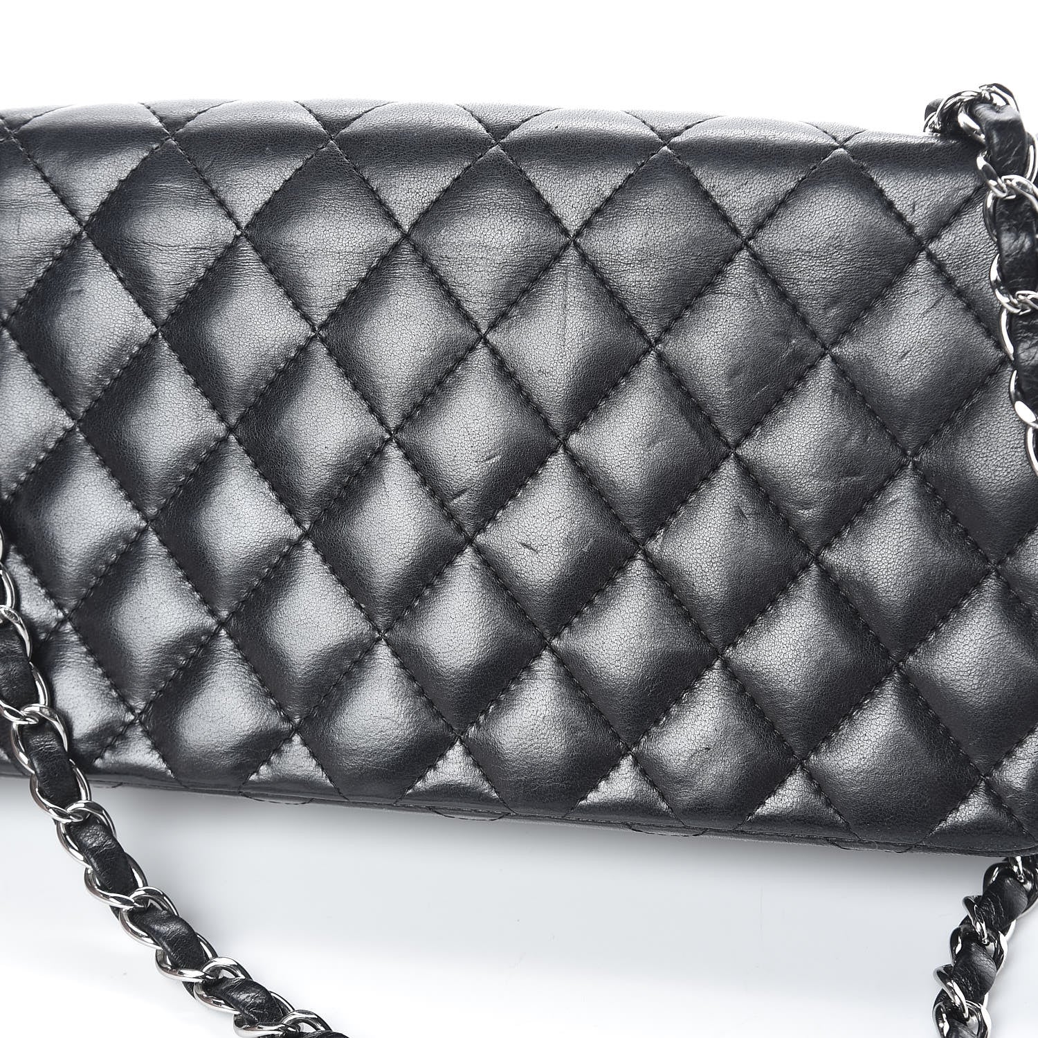 Chanel Lambskin Quilted East West Flap Black 15 of 17