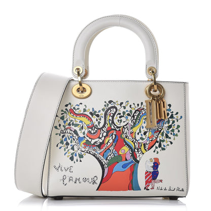 Christian Dior Calfskin Niki De Saint Phalle Medium Supple Lady Dior Off White 1 of 7