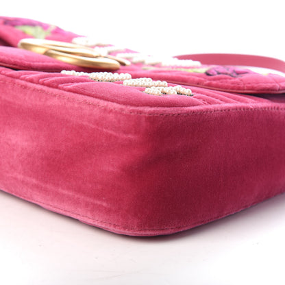 Gucci Velvet Matelasse Blind for Love Embroidered Medium GG Marmont Shoulder Bag Light Raspberry Rose Multicolor 9 of 9