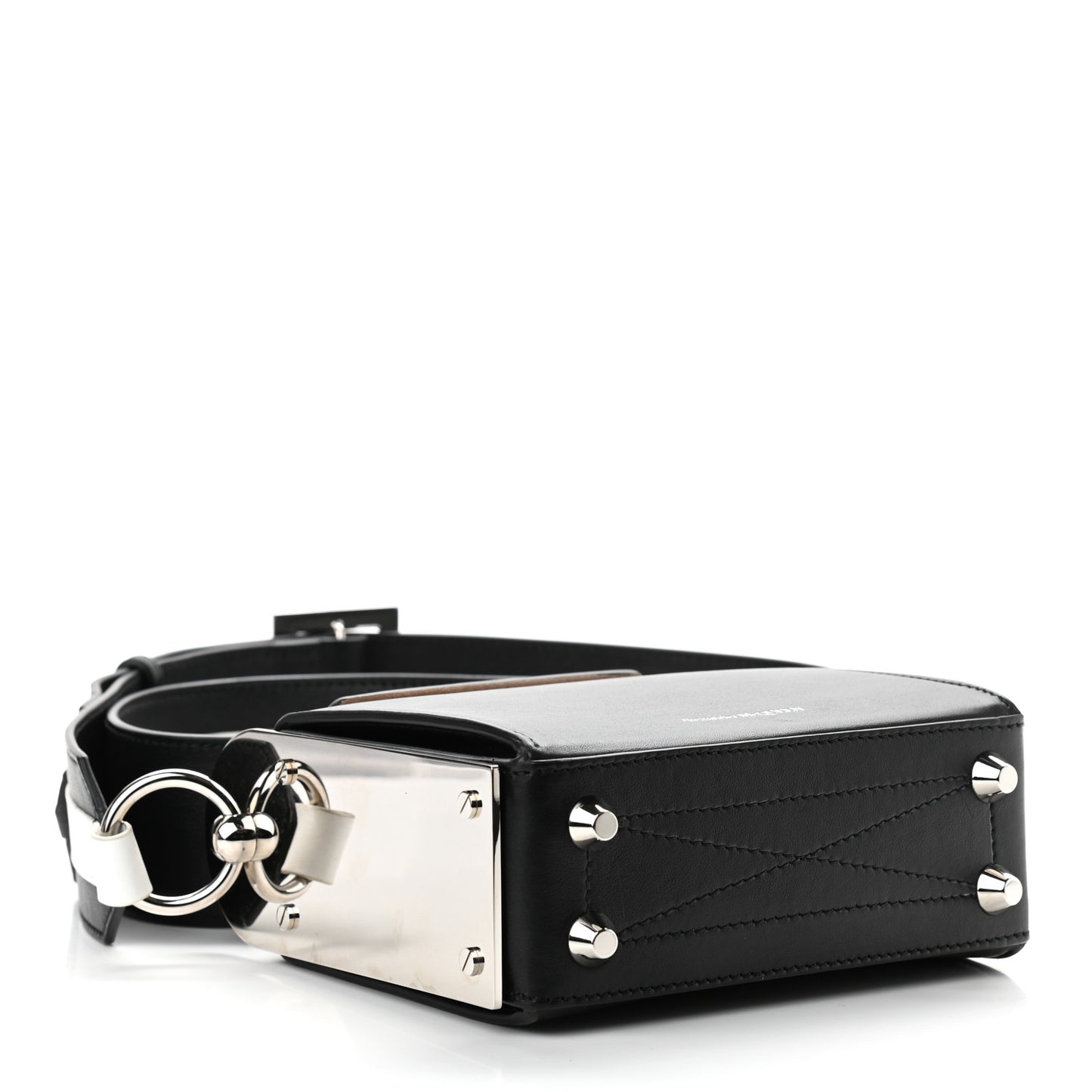 Grained Calfskin Box Shoulder Bag 16 Black