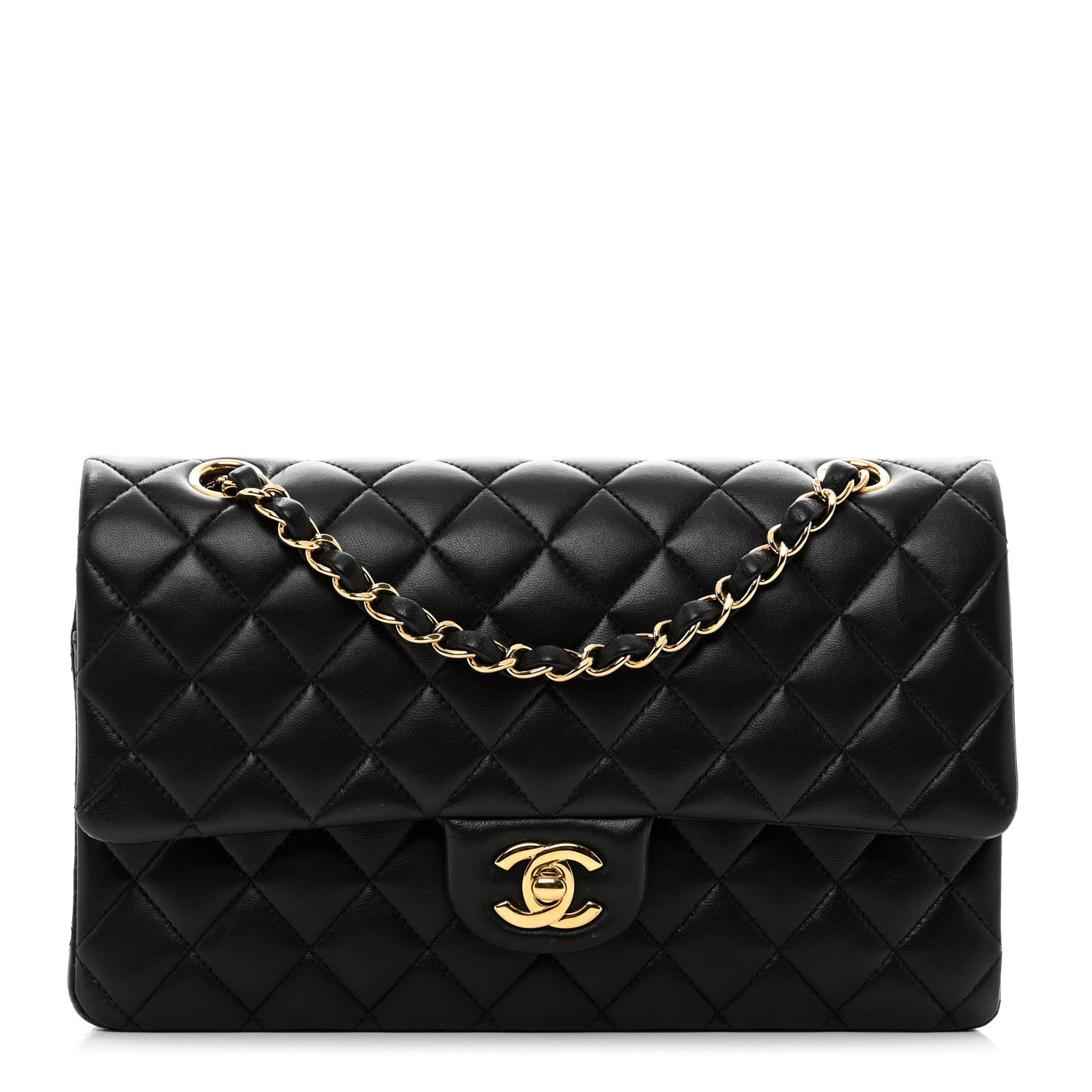 Chanel Lambskin Quilted Medium Double Flap Black 1 of 12