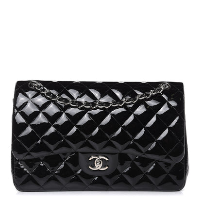 Chanel Patent Quilted Jumbo Double Flap Black 1 of 17
