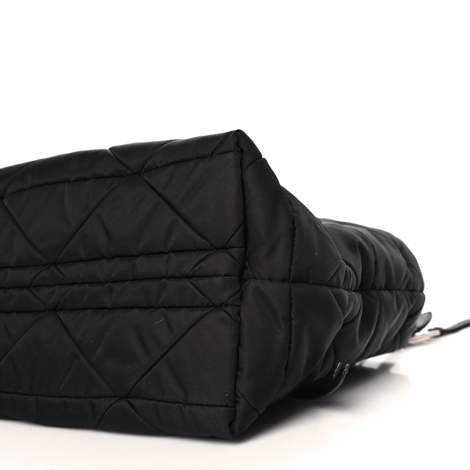 Prada Re-Nylon Nappa Triangle Quilted Padded Small Double Handled Zip Tote Black 9 of 9