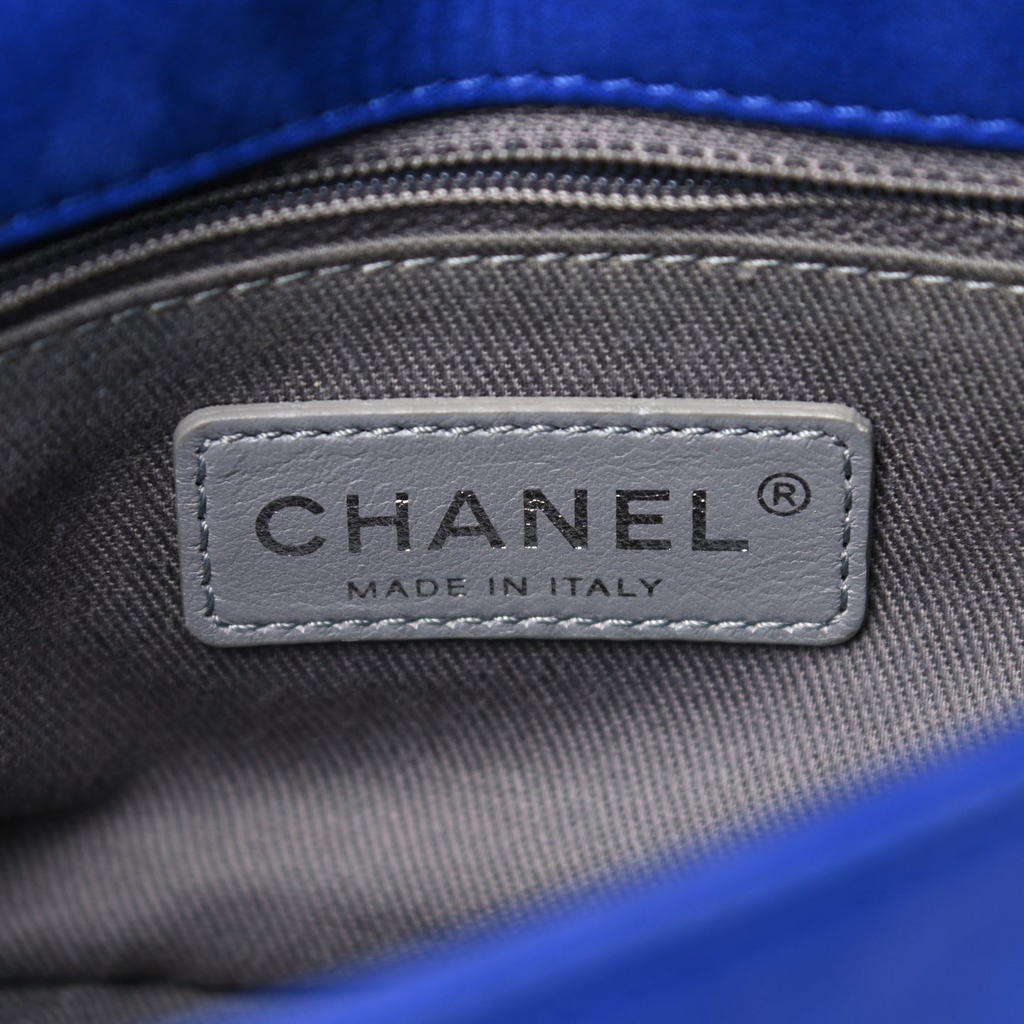 Suede Diamond Embellished Medium Single Flap Blue