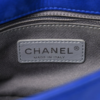 Chanel Suede Diamond Embellished Medium Single Flap Blue 6 of 18