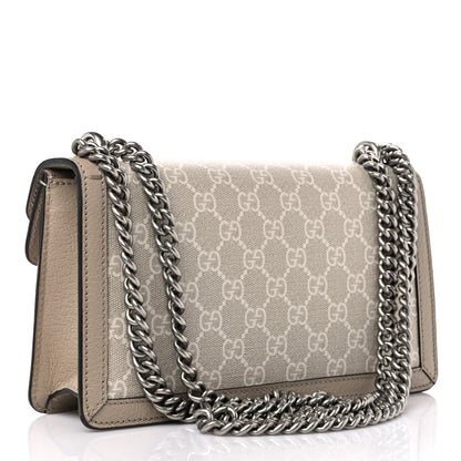 Gucci GG Supreme Monogram Textured Dollar Calfskin Small Rectangular Dionysus Shoulder Bag Beige Mystic White Oatmeal 3 of 10