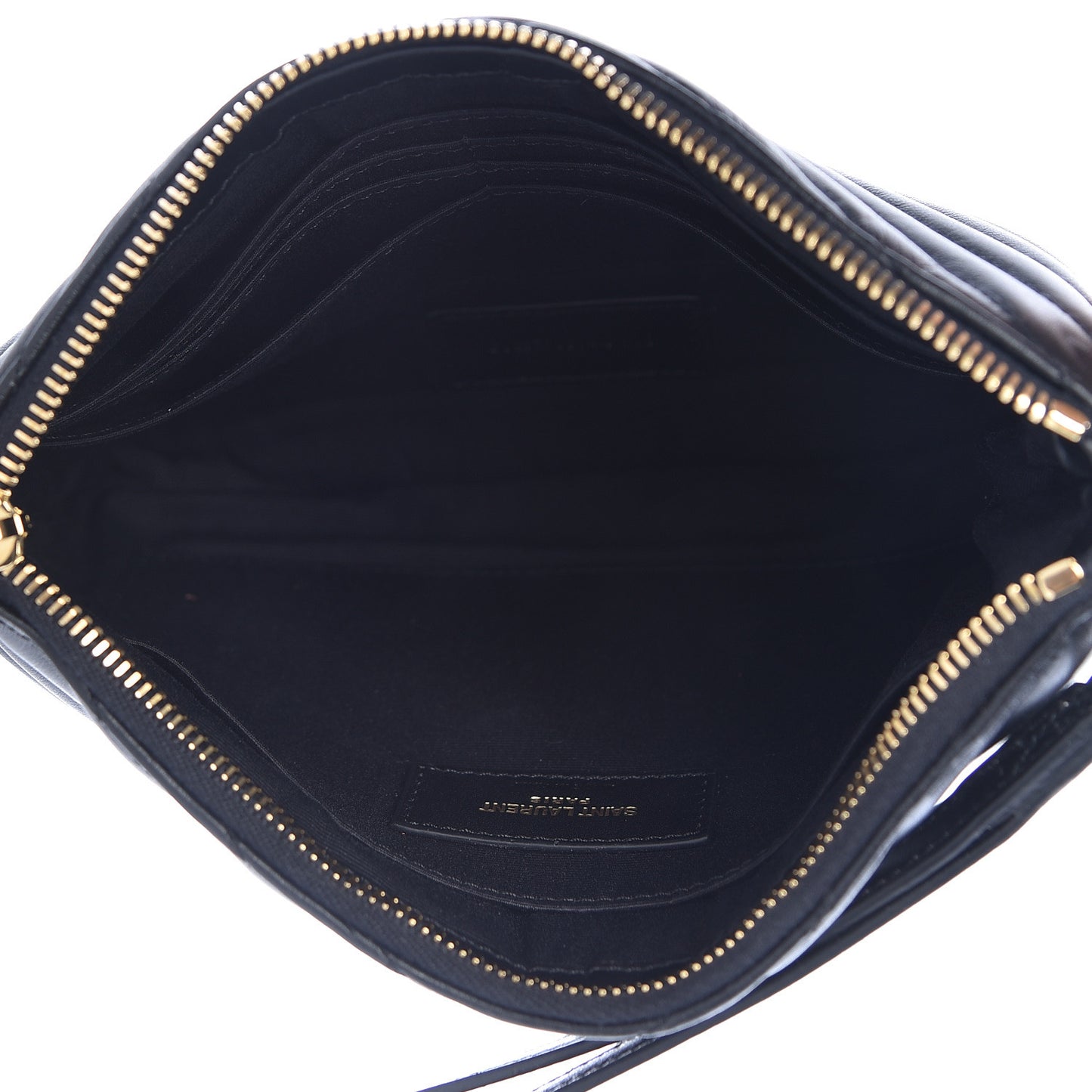 Calfskin Matelasse Chevron Monogram A5 Wristlet Black