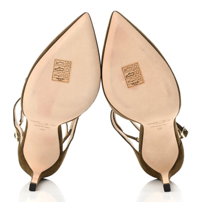Jimmy Choo Suede Lancer 100 Pumps 36 Olive 5 of 8