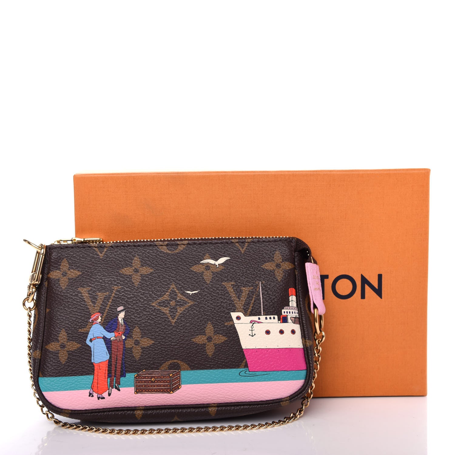 Louis Vuitton Monogram 2016 Christmas Animation Mini Pochette Accessories Rose Ballerine 11 of 11