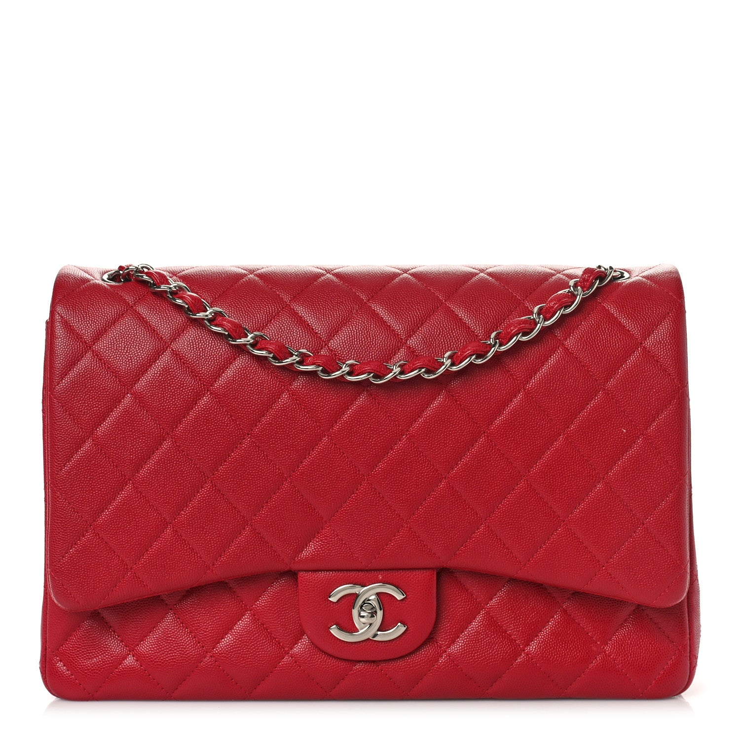 Chanel Caviar Quilted Maxi Double Flap Red 1 of 11