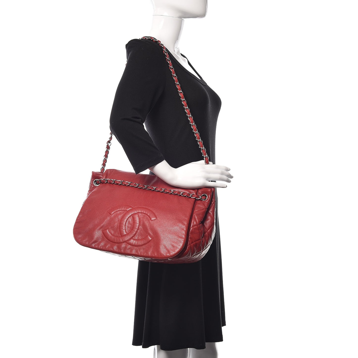 Caviar Timeless CC Accordion Flap Red