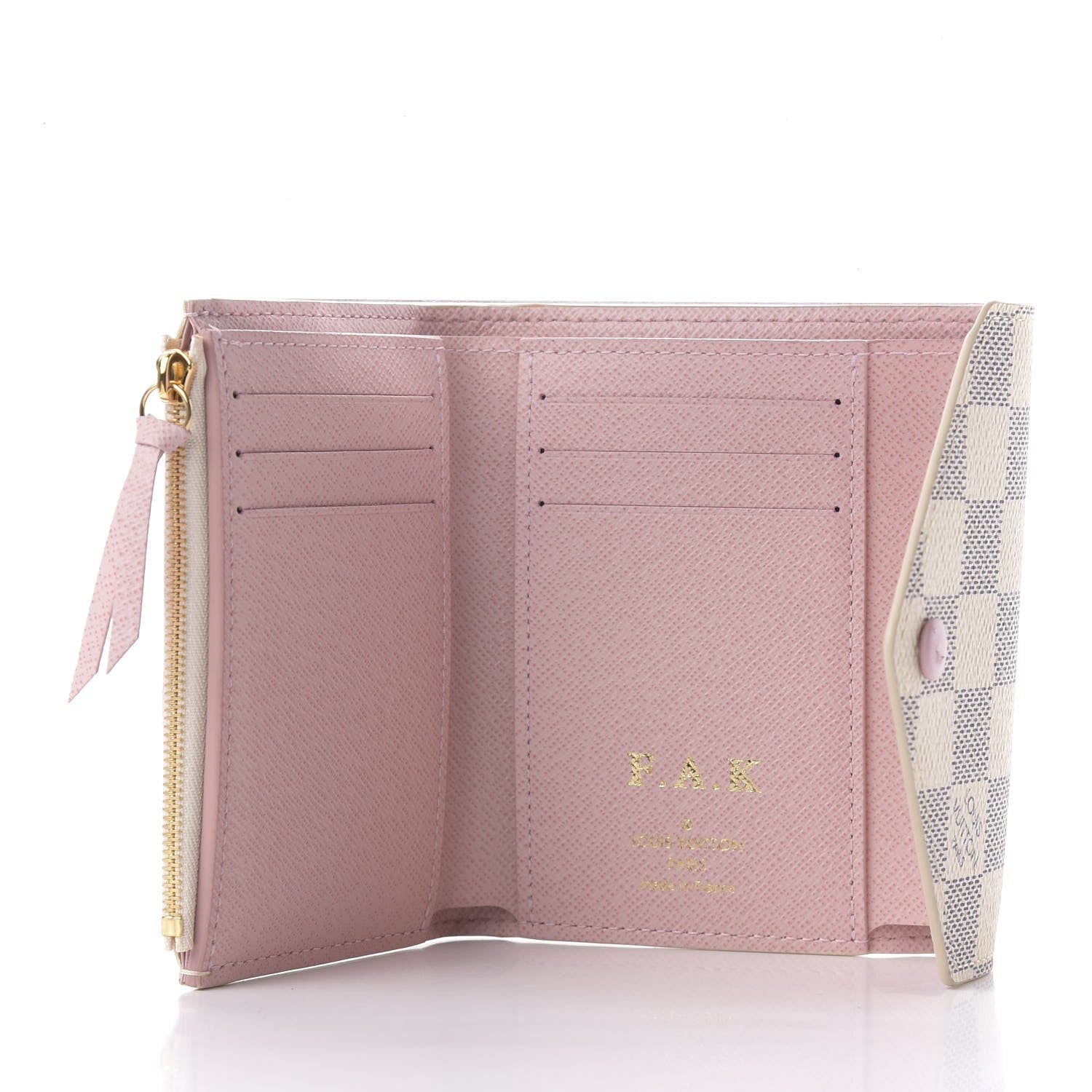 Louis Vuitton Damier Azur Victorine Wallet Rose Ballerine 5 of 9