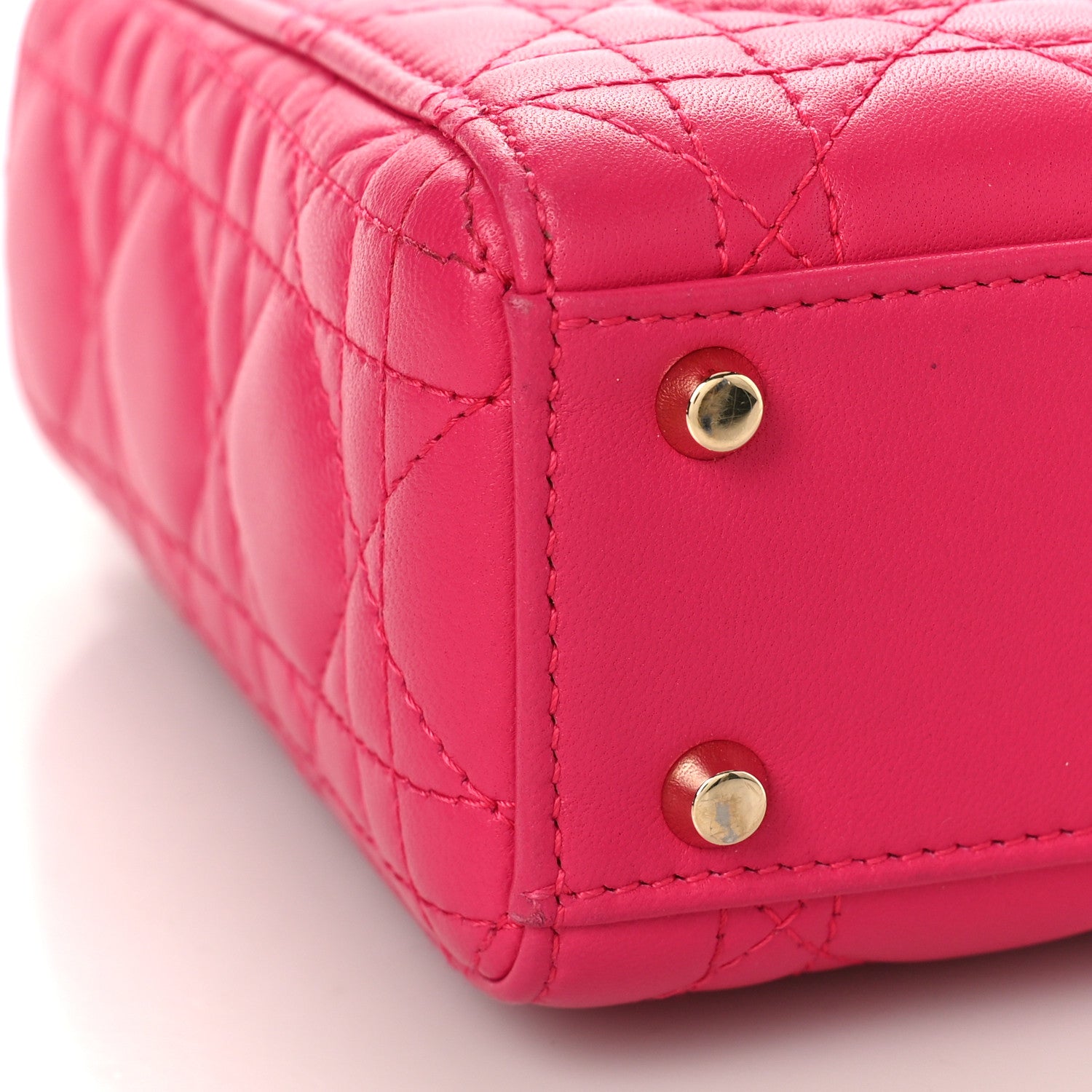 Christian Dior Lambskin Cannage Mini Lady Dior Fuchsia 7 of 8