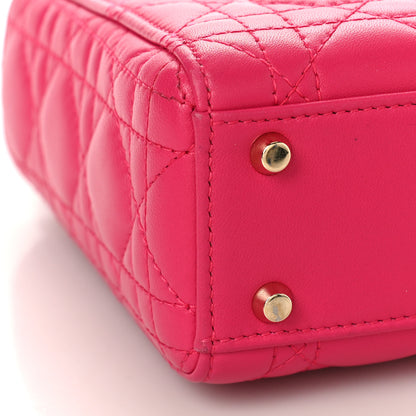 Christian Dior Lambskin Cannage Mini Lady Dior Fuchsia 7 of 8