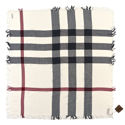 Burberry Wool House Check Scarf Ivory 1 of 3