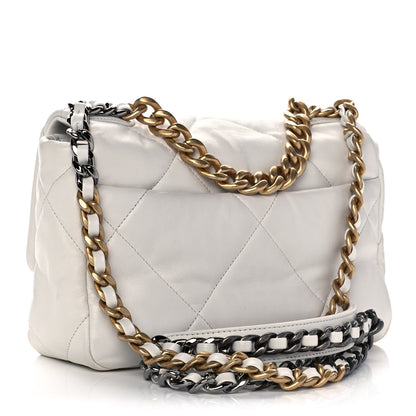 Chanel Goatskin Quilted Medium Chanel 19 Flap White 3 of 12